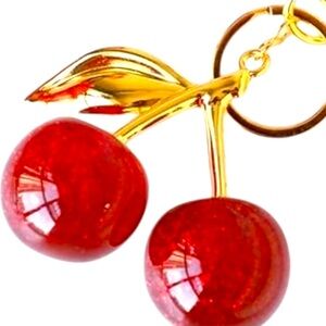 Red Cherry Purse charm Keychain NEW